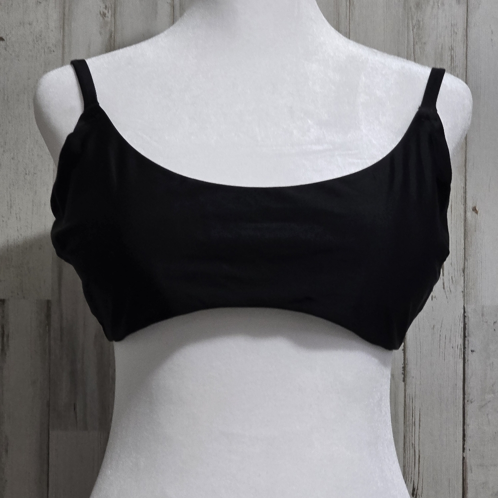 Aerie Black Scoop Bikini Swim Top Size XL - Picture 2 of 10